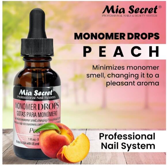 Mia Secret Monomer Drops - Peach Scent - 1oz - Odor Neutralizer - Liquid Acrylic - Picture 2 of 7